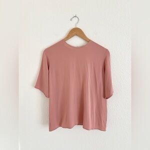 MANSUR GAVRIEL blush silk blouse / size L